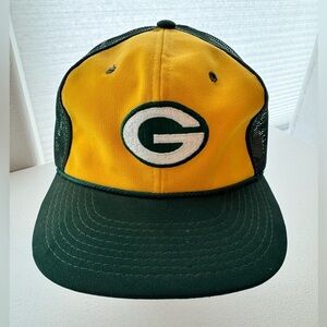 Vintage 80s Green Bay Packers Young An Snapback Hat NFL Trucker Cap OS